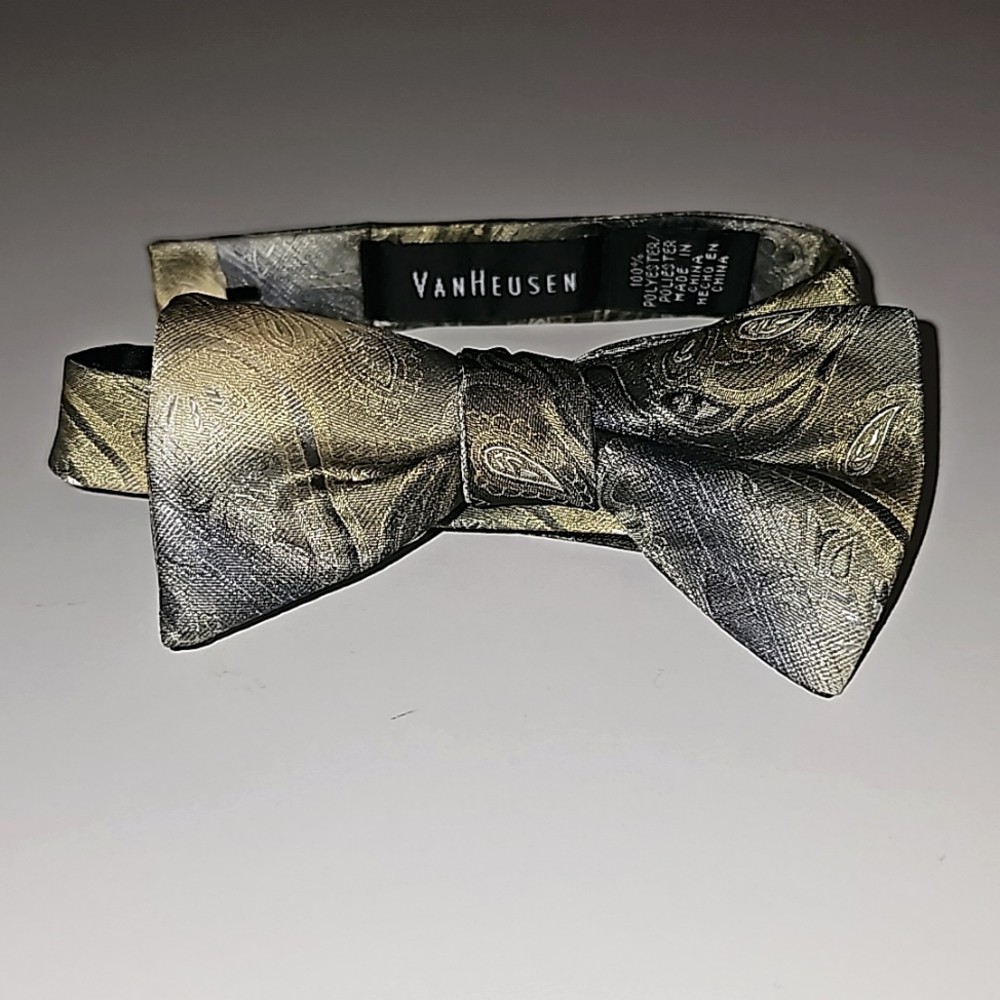 VanHeusen yellow Grey black bowtie
